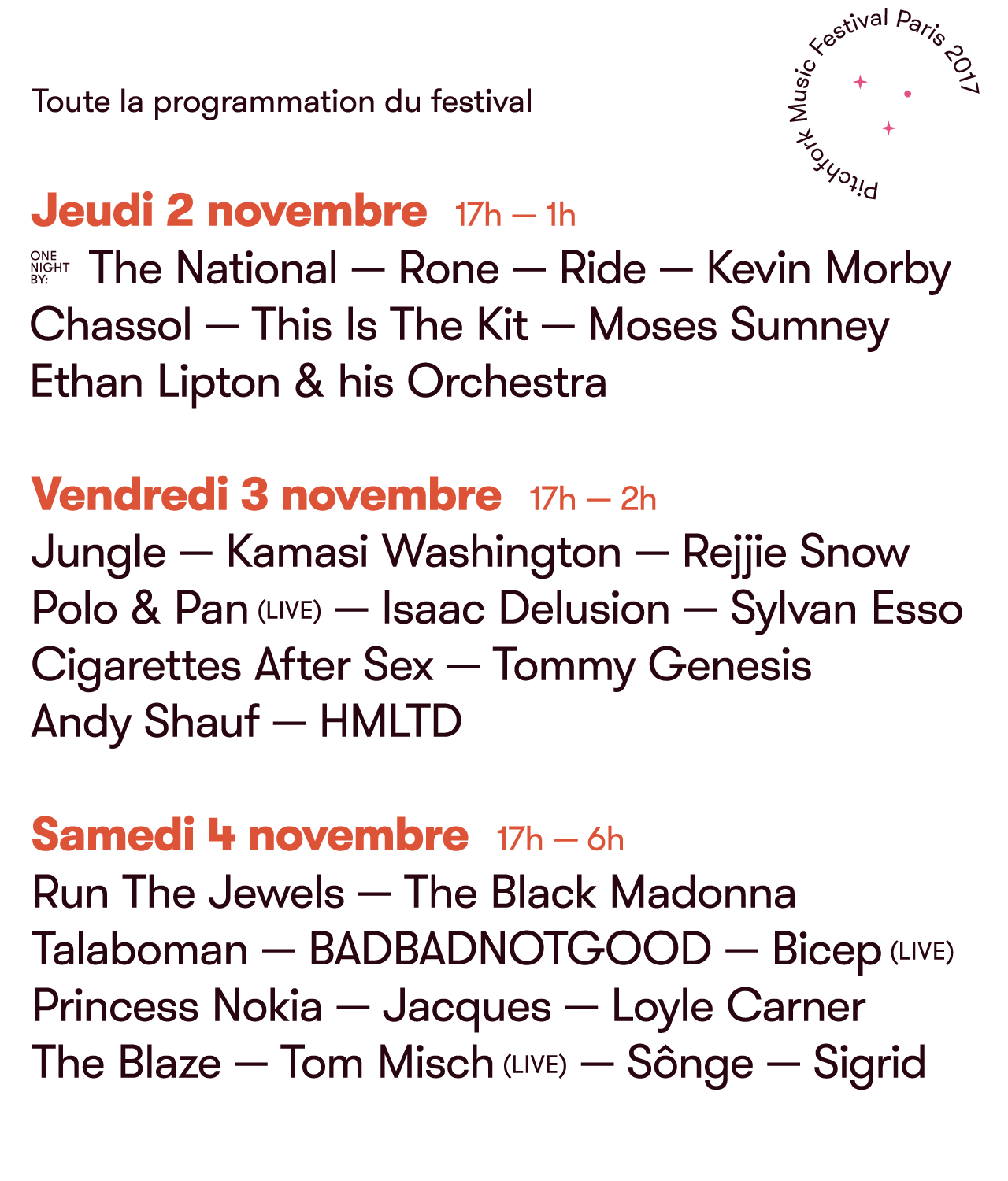 Picthfork Music Festival Paris 2017