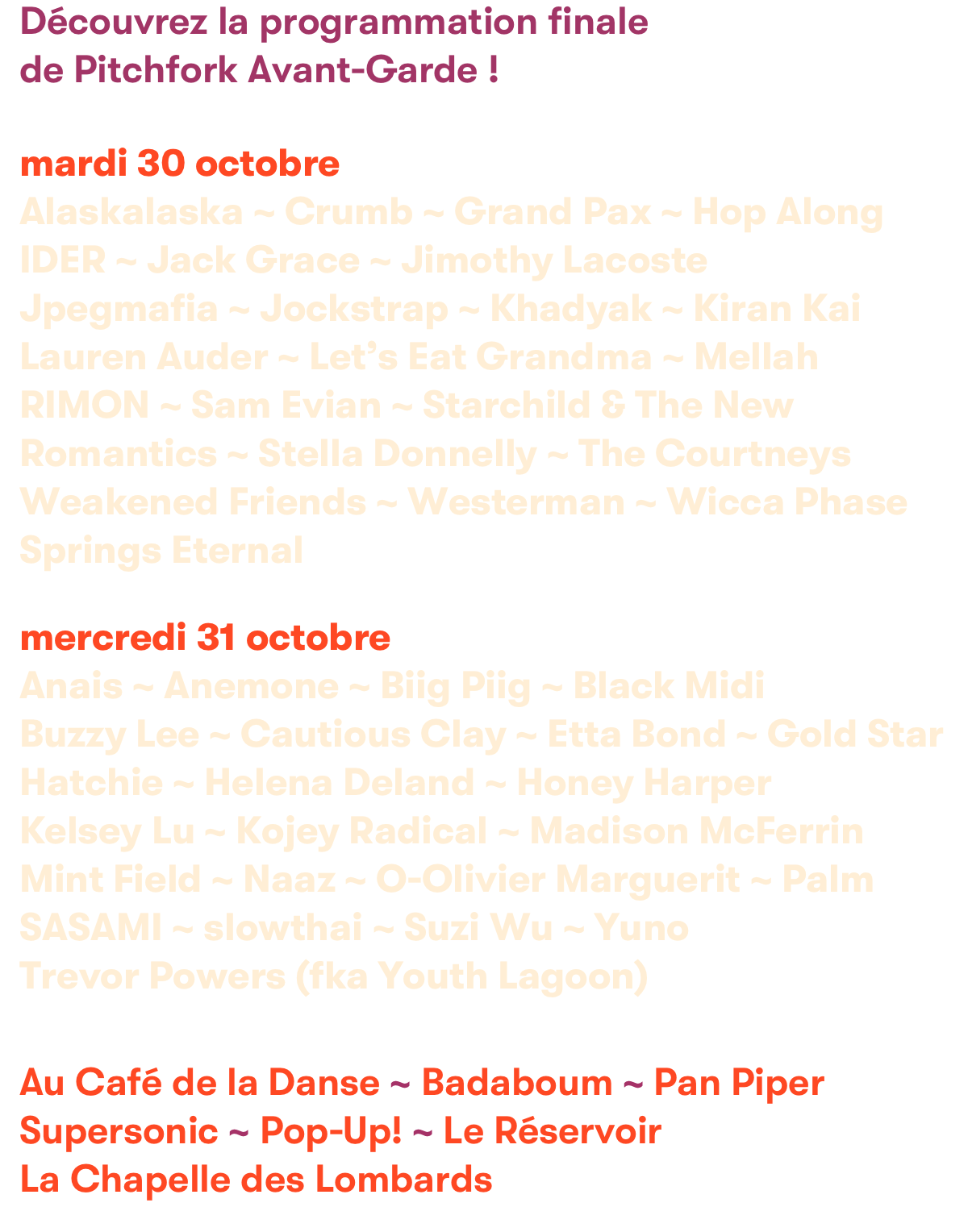 Picthfork Music Festival Paris 2018