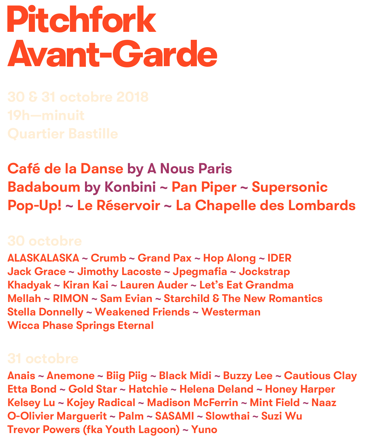 Picthfork Music Festival Paris 2018